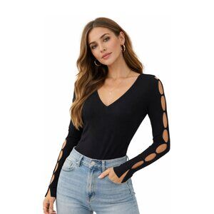 CAMAIEU Black Vicose Fine Knit Sweater - 3